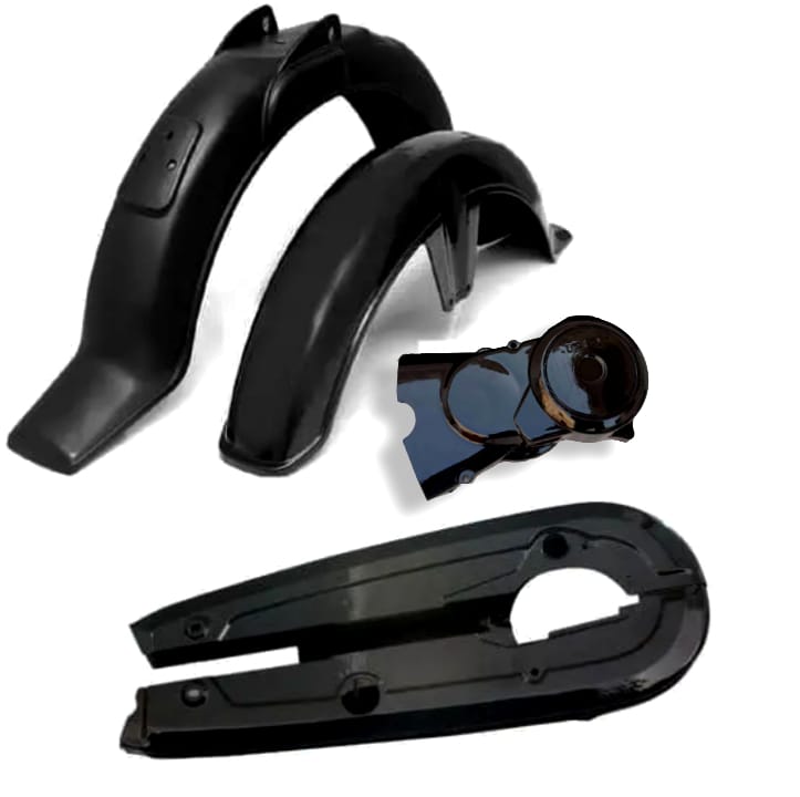 Plastic Mudguard Plus Chain Cover & Engine Cover (Black)