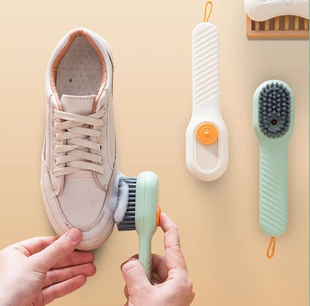 Multifunctional Soft-Bristled Shoe Brush Shoe Brushes Long Handle Brush Automatic Filling Clothes