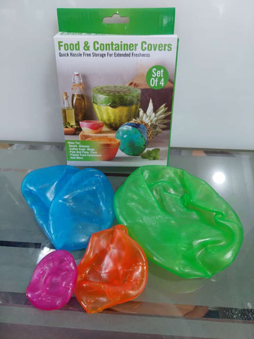 Food Covers Set of 4 Silicone Fresh Keeping Wrap Food