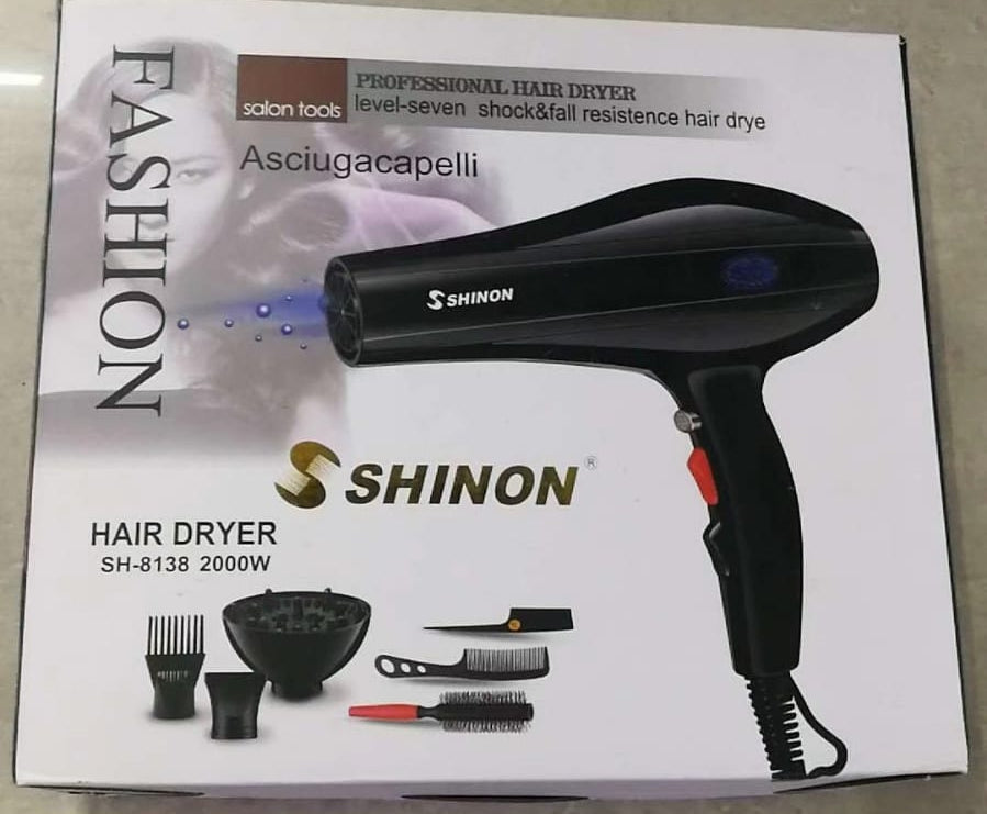 (black )Shinon Hair Dryers Salon Home Used Professional Blow Hair Dryer With