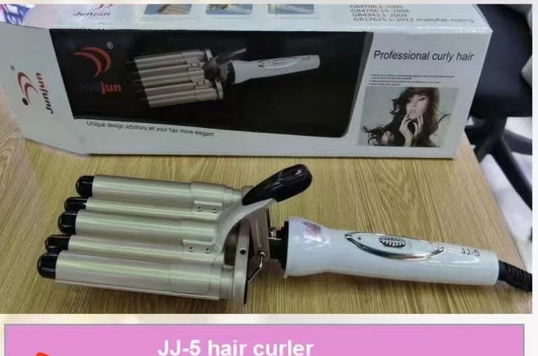 Hair Crimper, 5 Barrel Easy Curling Iron Wand 14 Levels Temperature Adjustable