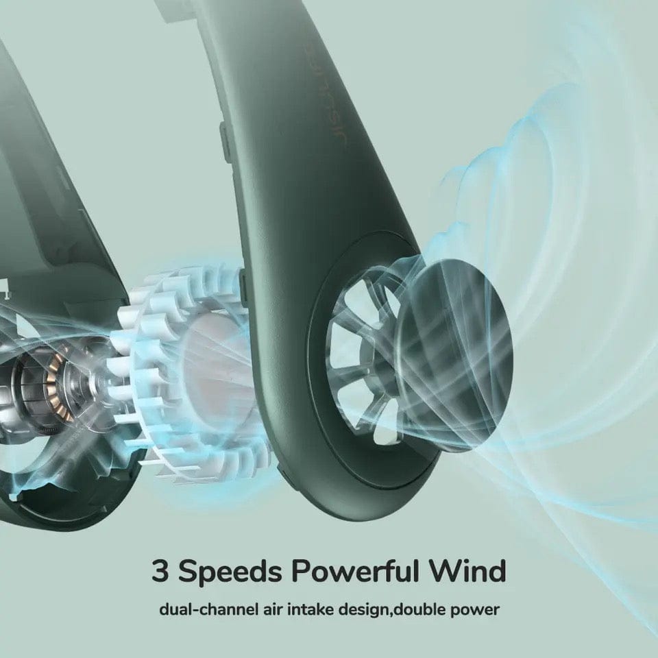 Portable Neck fan air Cooler & Purifier... Adjustable 3 speed and Rechargeable