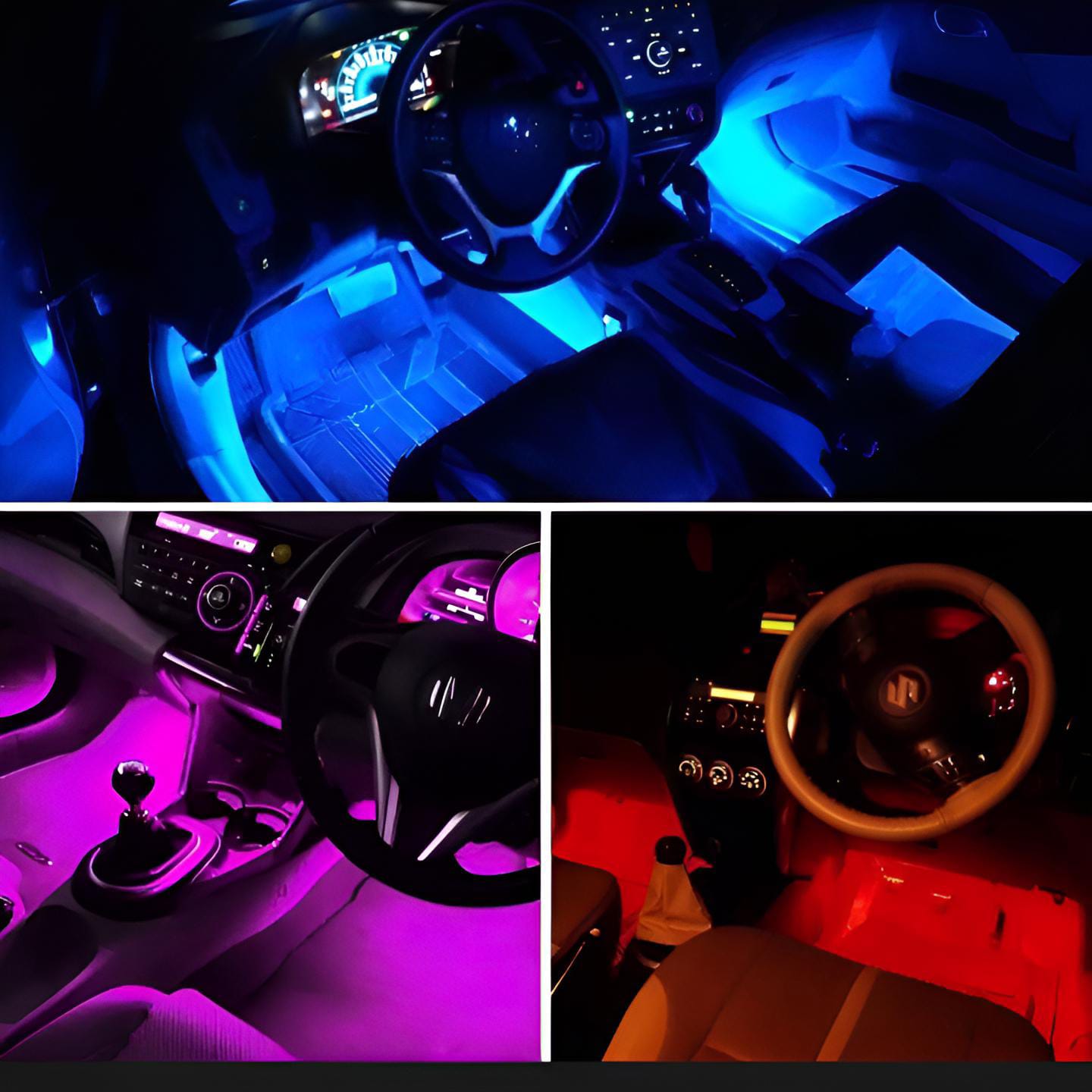 2Pcs RGB 17cm Silicon Flexible 9-LED Strip DRL Daytime Multicolor Light |