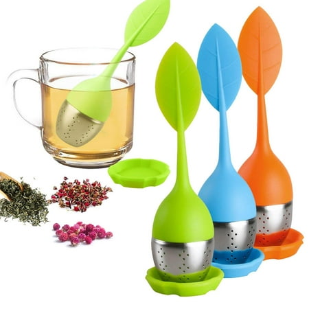 Silicone Tea Infuser - Stainless Steel Strainer Drip Tray Included
