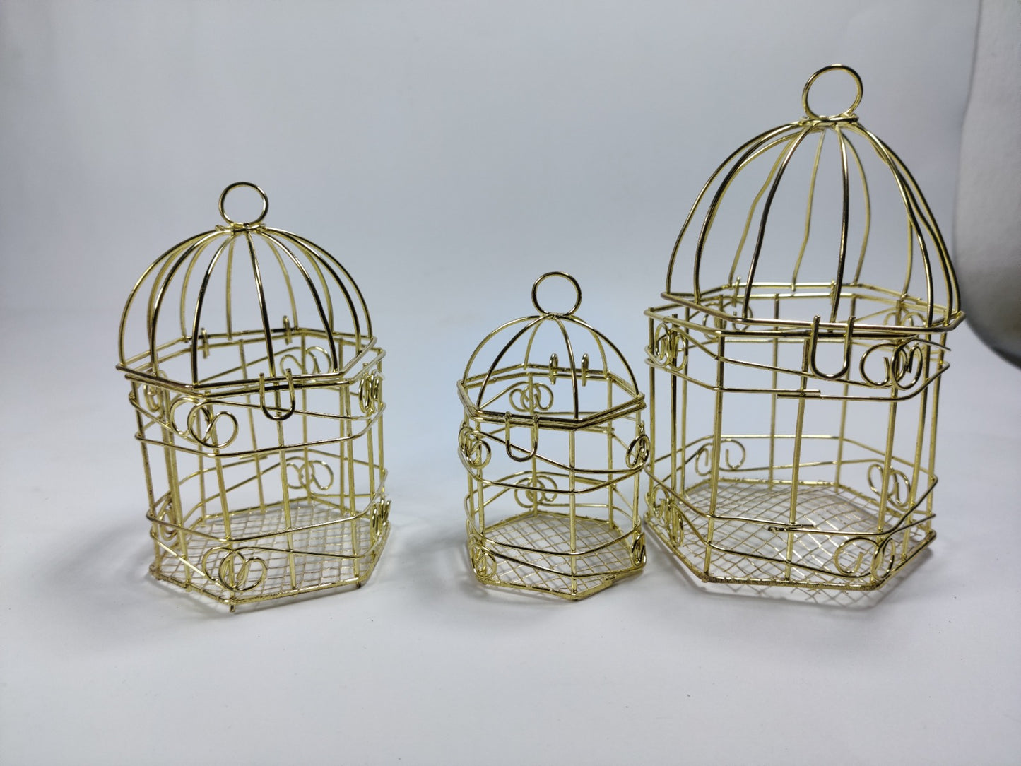 Metallic bird Cages for home decor and gift (pack of 3)