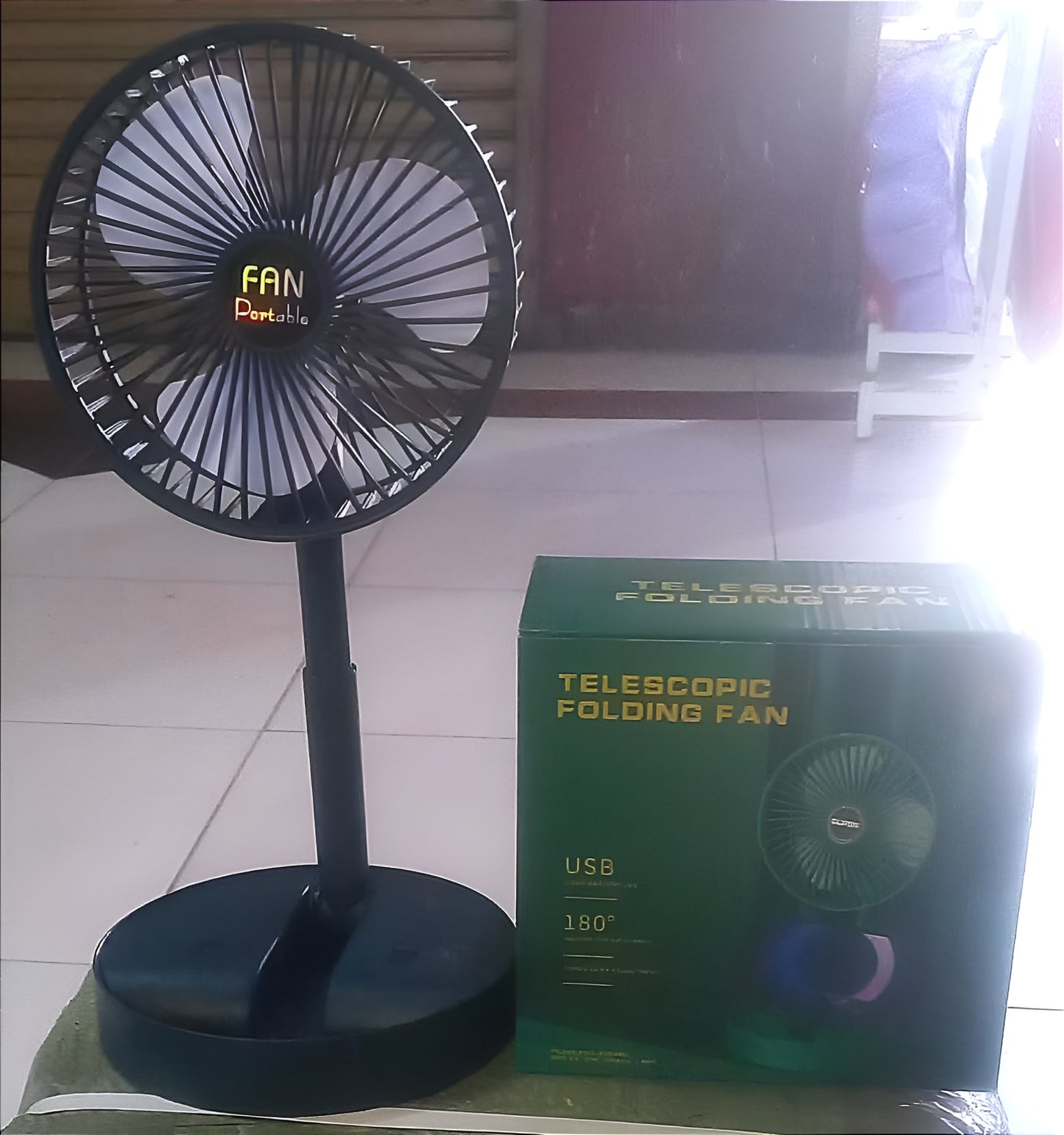 Portable Rechargeable Telescopic Folding Fan | USB Foldable | Table Desk Fan