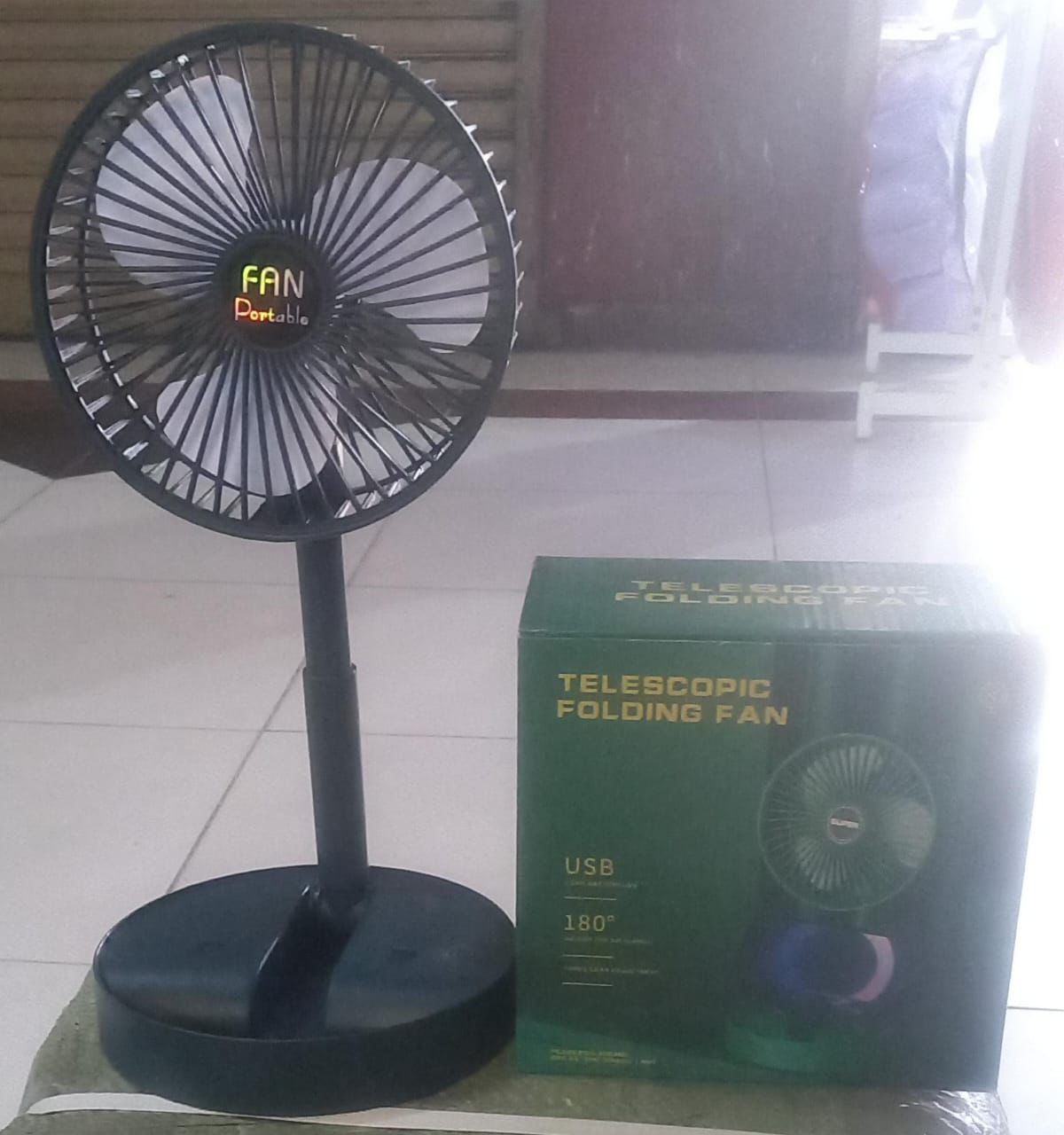 Portable Rechargeable Telescopic Folding Fan | USB Foldable | Table Desk Fan
