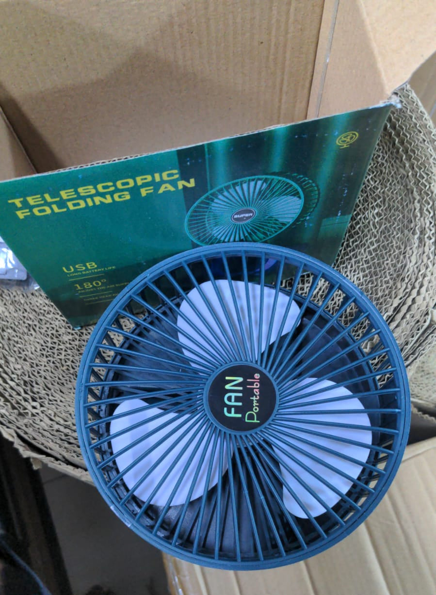 Portable Rechargeable Telescopic Folding Fan | USB Foldable | Table Desk Fan
