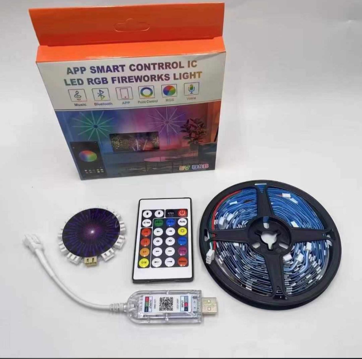 Fireworks light strip Full-color lamp beads, dazzling and changeable, multi-color control