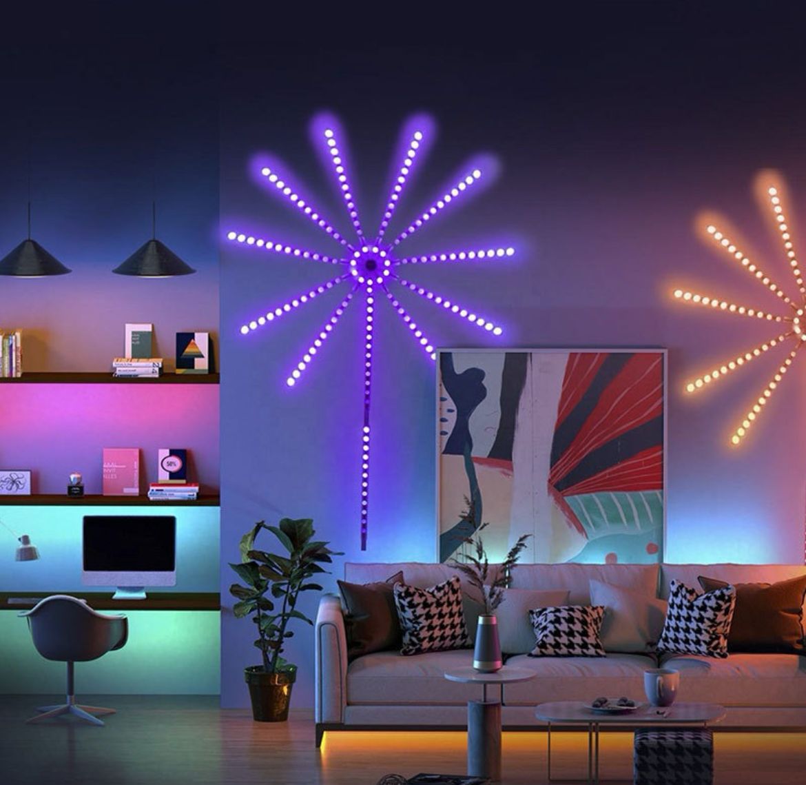 Fireworks light strip Full-color lamp beads, dazzling and changeable, multi-color control