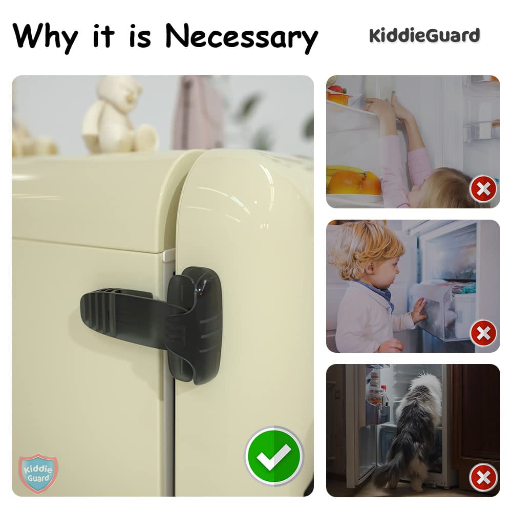 Black transparent refrigerator lock | Child Safety Fridge Lock | Baby Safety