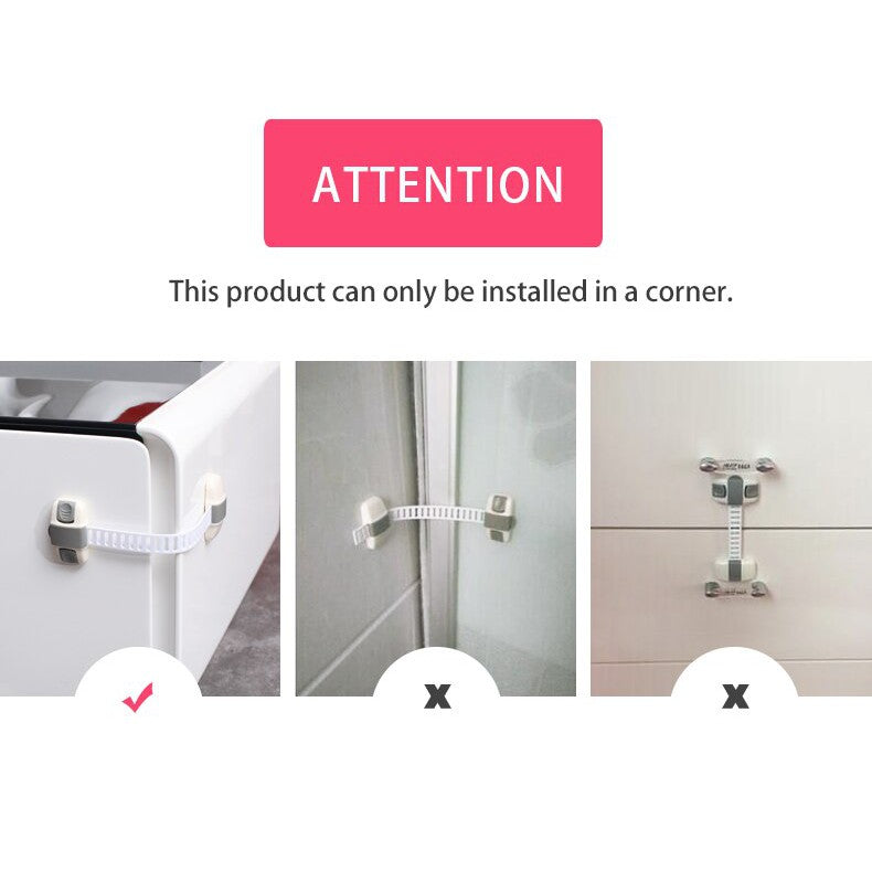 Adjustable Multi purpose lock Child Safety Cabinet Lock Protector Drawer Door Cabinet