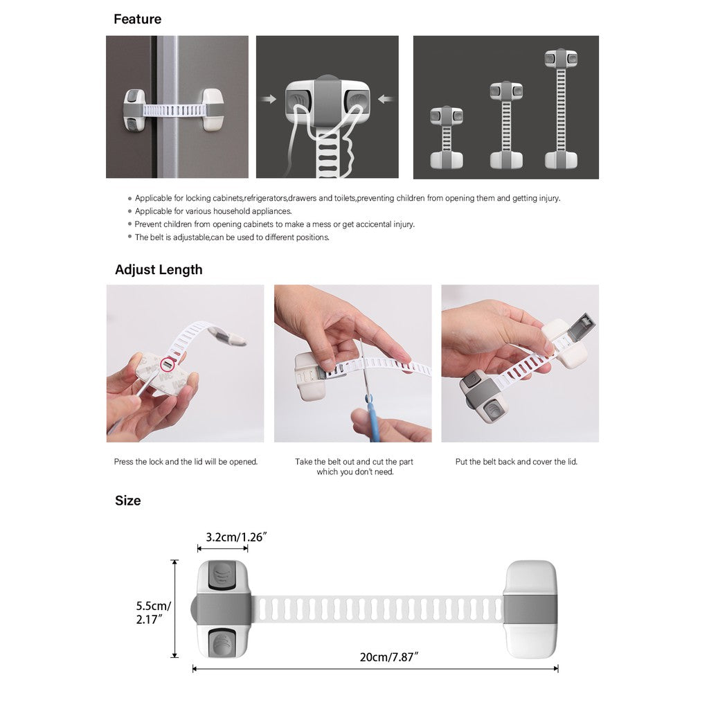 Adjustable Multi purpose lock Child Safety Cabinet Lock Protector Drawer Door Cabinet