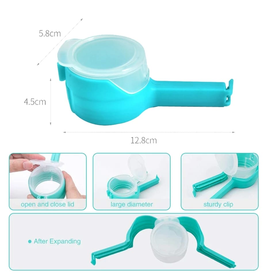 Food Sealing Clip with Discharge Nozzle Plastic Bag Moisture Sealing Clamp Food