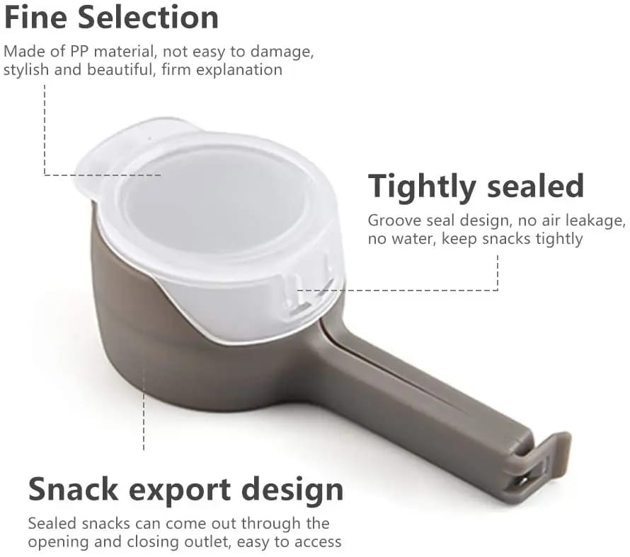 Food Sealing Clip with Discharge Nozzle Plastic Bag Moisture Sealing Clamp Food