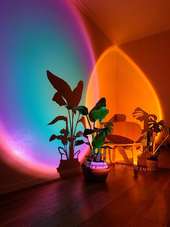 Sunset lamp multi color with remote