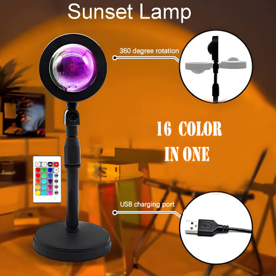 Sunset lamp multi color with remote