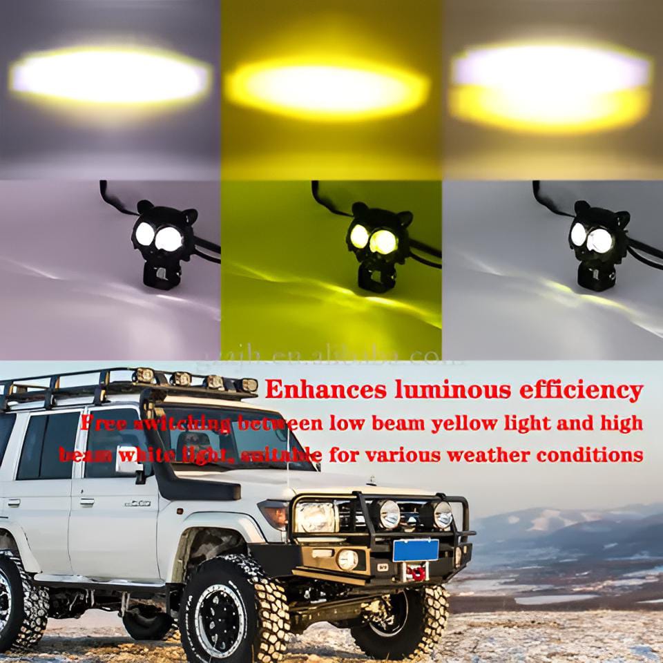 Pack of 1 Owl Fog Light for Bikes metal body -
