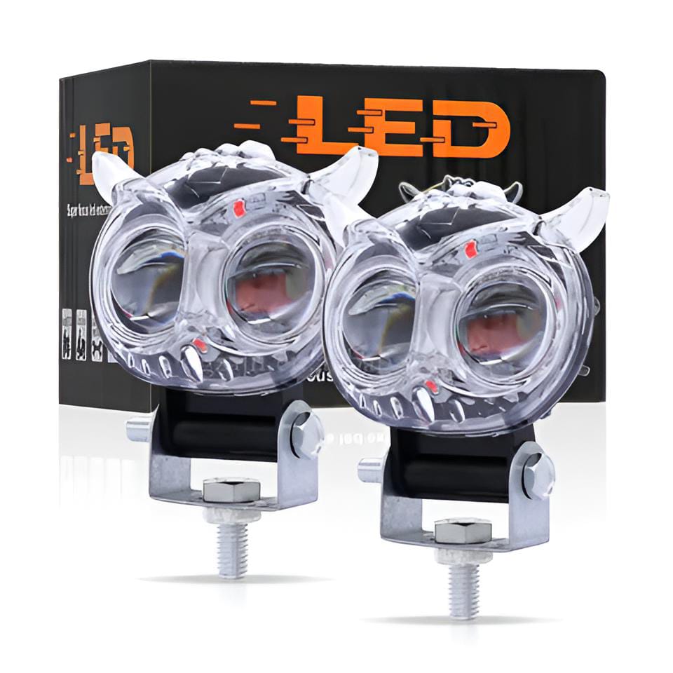 Pack of 1 Owl Fog Light for Bikes metal body -