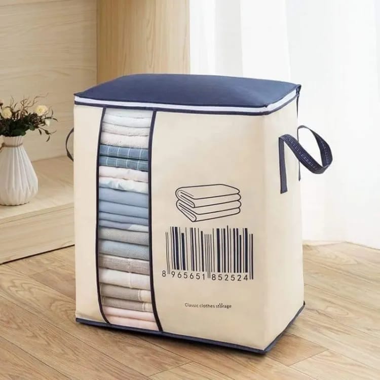 Large Non-woven Portable Clothes Storage Bag Clothing Organizer - 120 gsm (Random