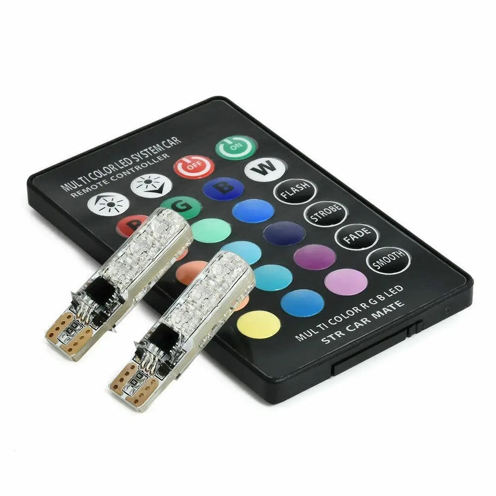 SMDs LED Car Parking Light Bulbs Pair Remote Control