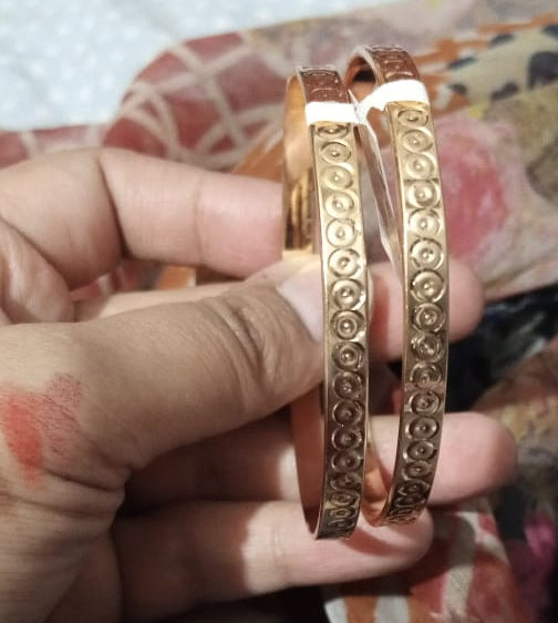 Gold Dotted Circle Bangle Bracelet Kara | bracelet Dotted Circle Motif for