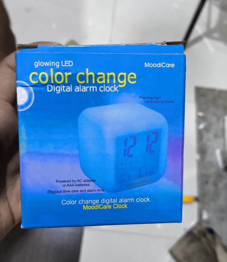 Creative Alarm Clock Sublimation LED Digital Clock 7 Color Changing Light Night