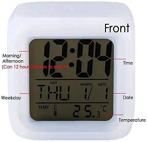 Creative Alarm Clock Sublimation LED Digital Clock 7 Color Changing Light Night