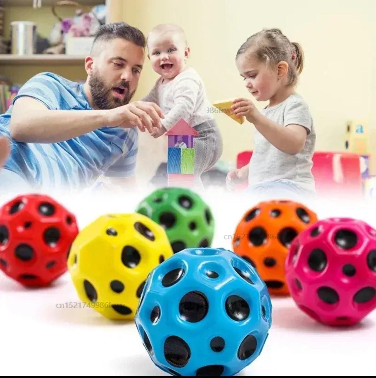 pack of 2 High Resilience Hole Ball Soft Bouncy Ball Anti-fall Moon