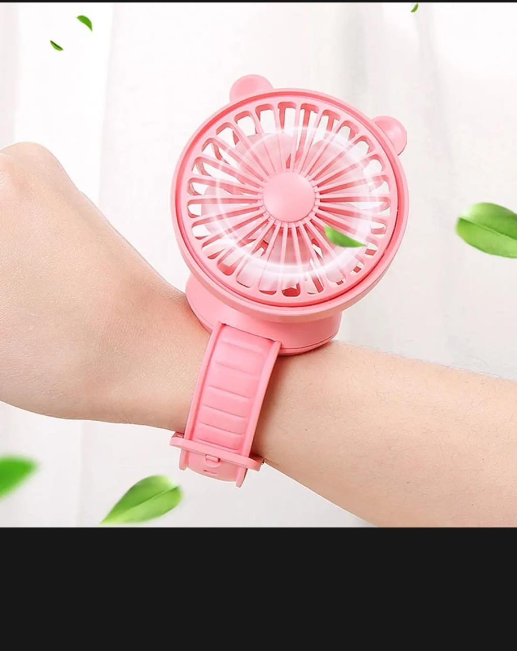 Rechargeable Portable Cartoon Style Children Watch Fan with RGB Light | Portable