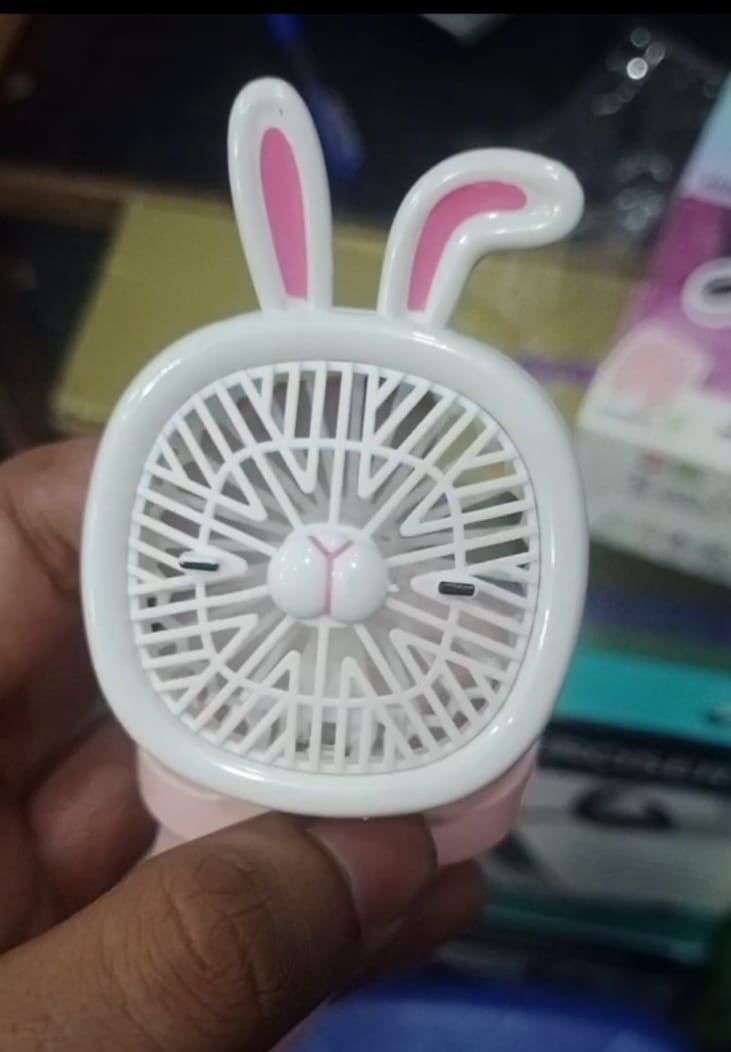 Rechargeable Portable Cartoon Style Children Watch Fan with RGB Light | Portable