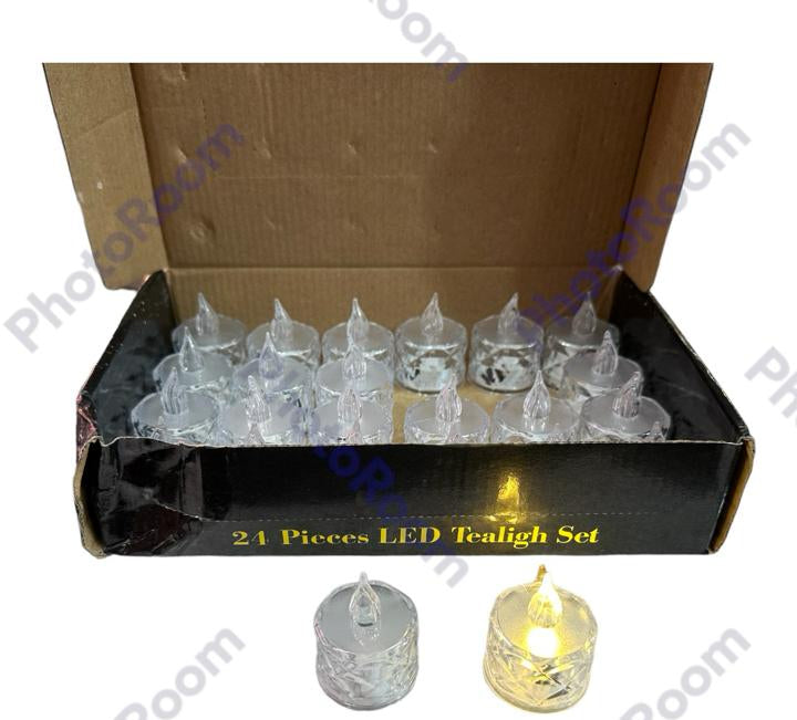 Pack of 12 Warm White Flameless Led Tealight Candle Decorative Battery Operated