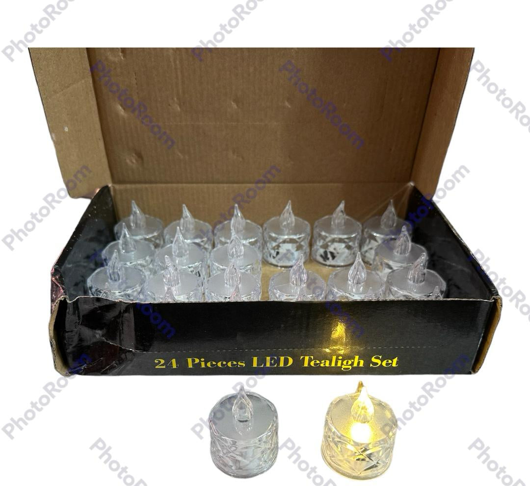 Pack of 12 Warm White Flameless Led Tealight Candle Decorative Battery Operated