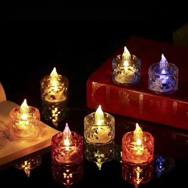 Pack of 12 Warm White Flameless Led Tealight Candle Decorative Battery Operated