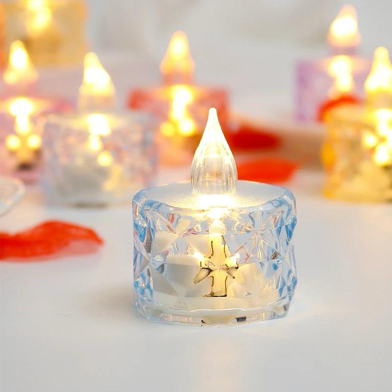 Pack of 12 Warm White Flameless Led Tealight Candle Decorative Battery Operated