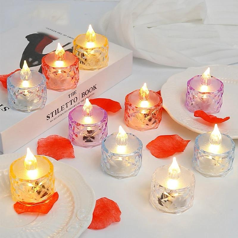 Pack of 12 Warm White Flameless Led Tealight Candle Decorative Battery Operated