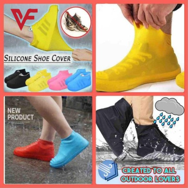 Rain Boot Thicken Waterproof Silicone Gel Shoe Cover Rain (Color random)