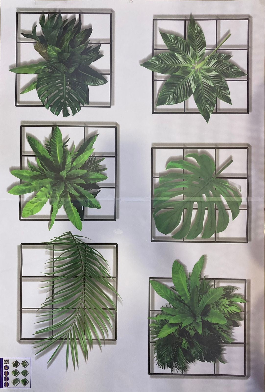 3D Green Plant Wall Sticker, 3D Effect Tropical Vivid Green Plants Wall