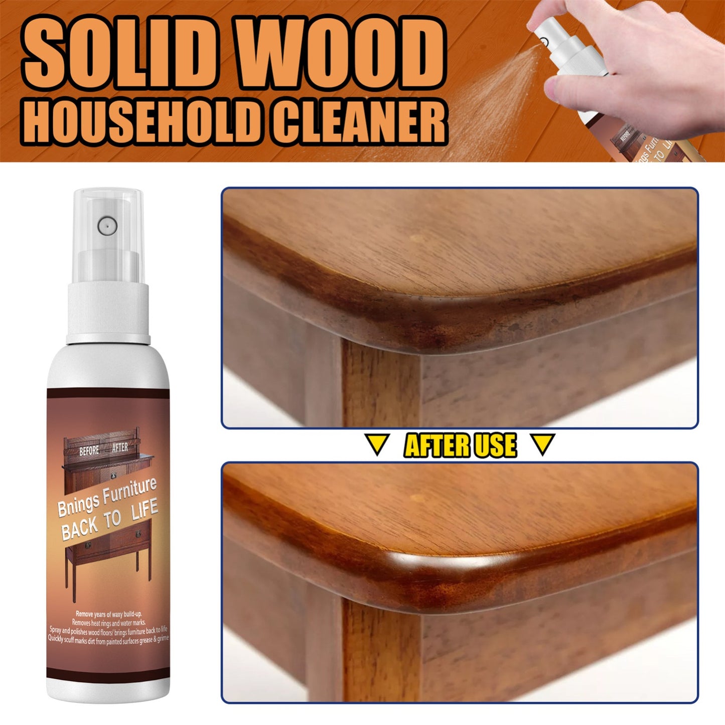 250ML Natural Micro-molecular Spray Multipurpose Beeswax Furniture Polish Spray For Wood