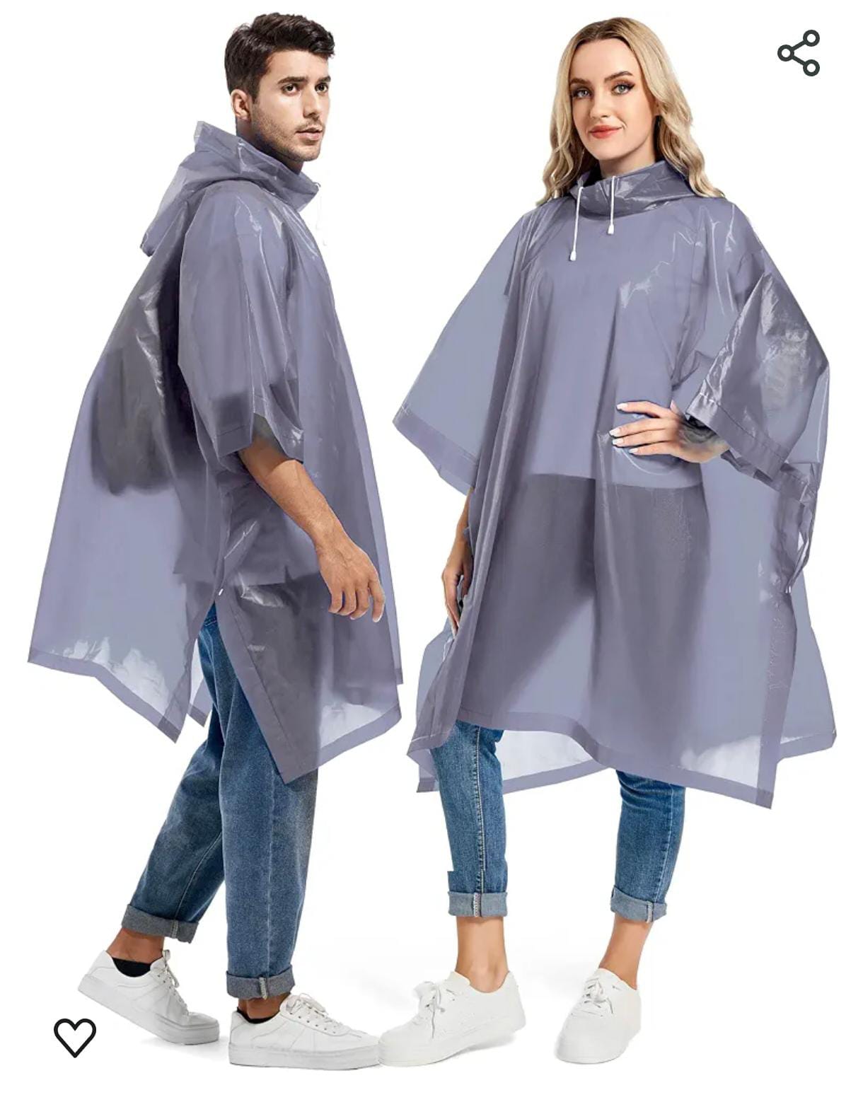 Rain Ponchos for Adults Reusable - Raincoats Survival Emergency Heavy Duty Rain