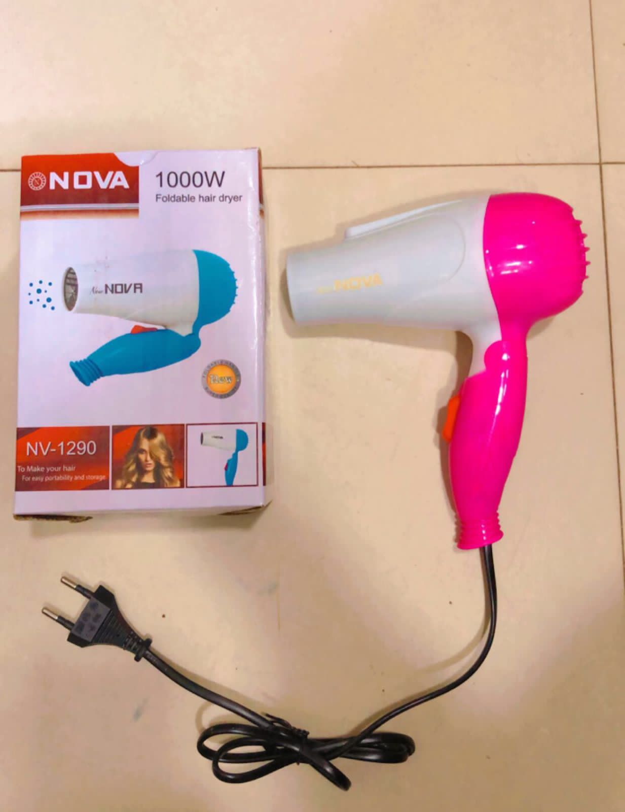 Nova Foldable Hair Dryer - NV 1290 (Random Color)