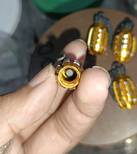 Pack of 2 - Grenade Tyre Air Valve Nozzle Caps for Car