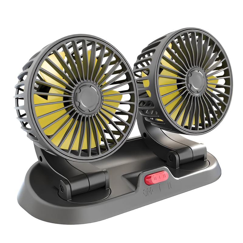 12v Car Dashboard cooling fan, dual head fan 360 degree rotation Fan