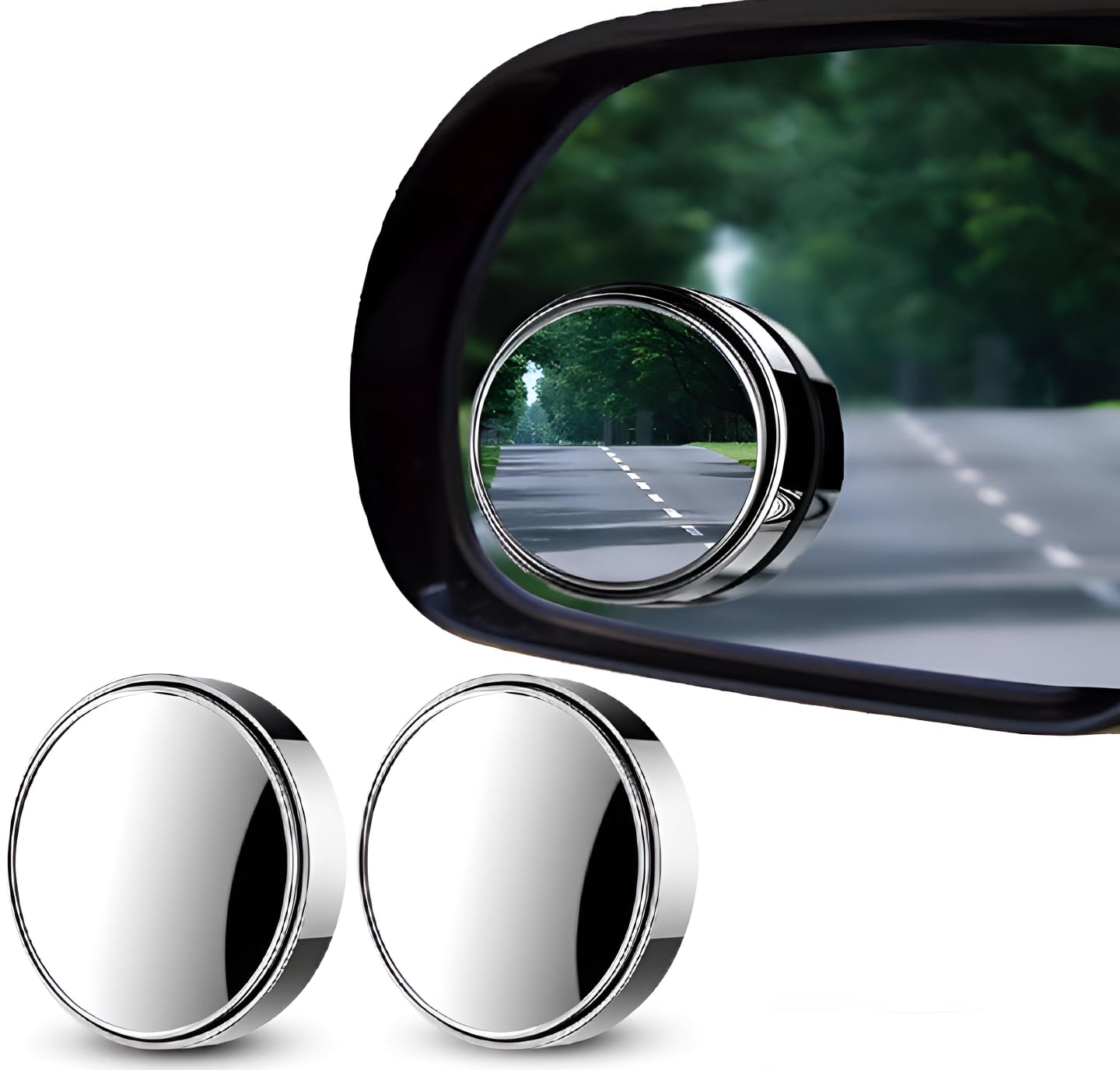 2 PCs rotatable Car Round Mirror Original Glass Rear view Blind spot