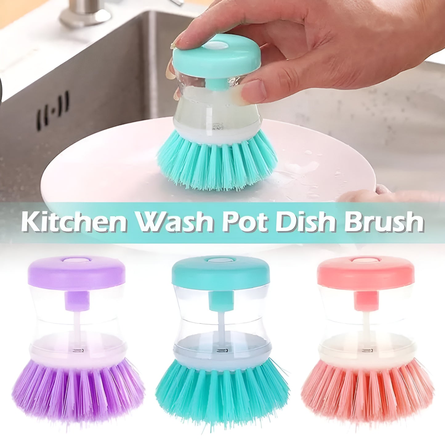Mini Kitchen Liquid Dish Cleaning Brush | Scrubber Tool, Oil-Resistant, Scrubbing Sponge