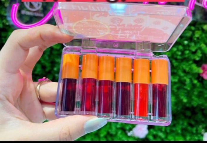 Pack of 6 Mini Lip Tints Vibrant, Long-Lasting Color