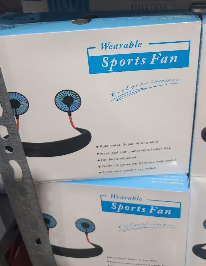 Sports summer neck fanUSB Rechargeable (Random Color)