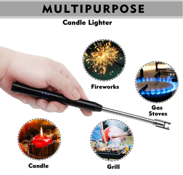 Arc Lighter With Usb Charging,flameless Windproof,led Battery Display,safety Switch,rotate 360 Degrees,for Arom