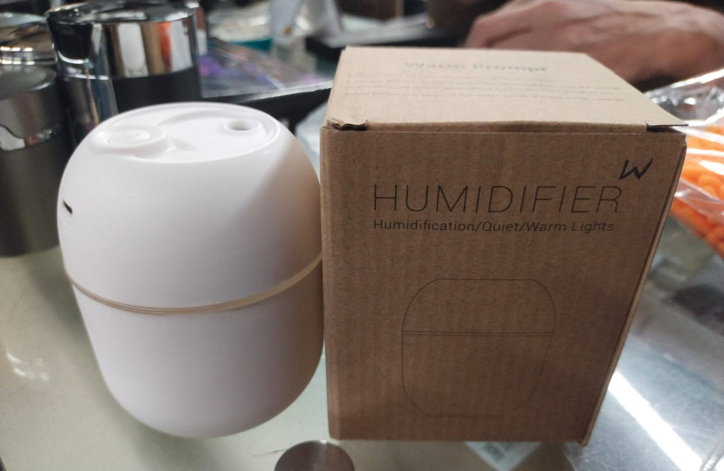 Humidier with Warm LED Outline USB Portable Air Humidifier Essential Oil