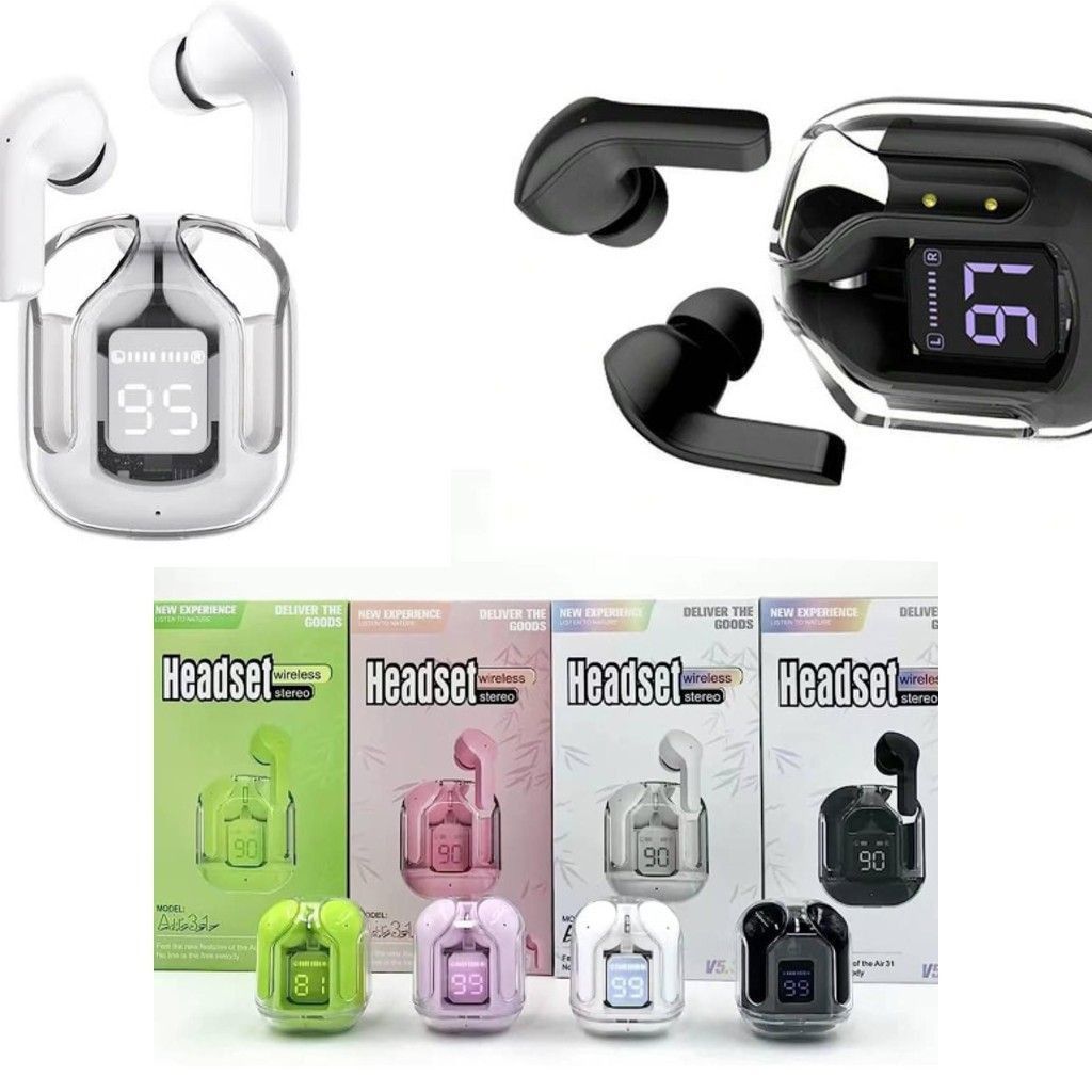 Air31 Earbuds Wireless Crystal Transparent body | Air 31 Bluetooth Ear Bud